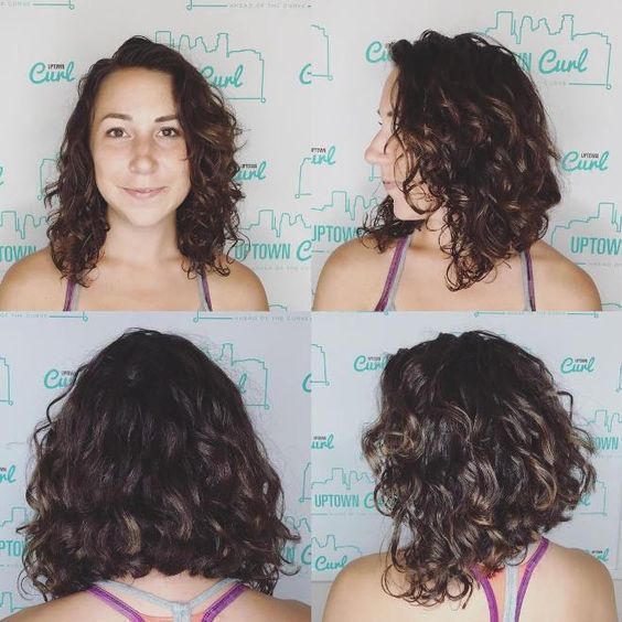 curly hair long bob cut