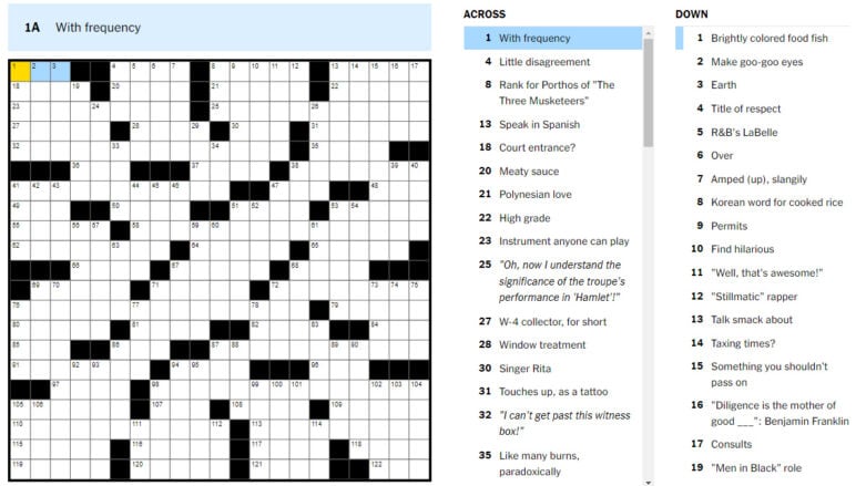 greek column style crossword clue