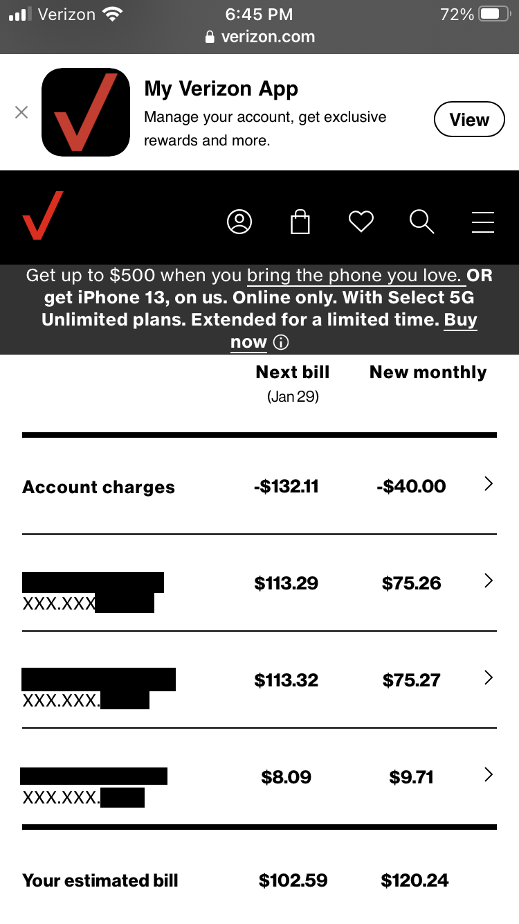 verizon wireless customer loyalty discount