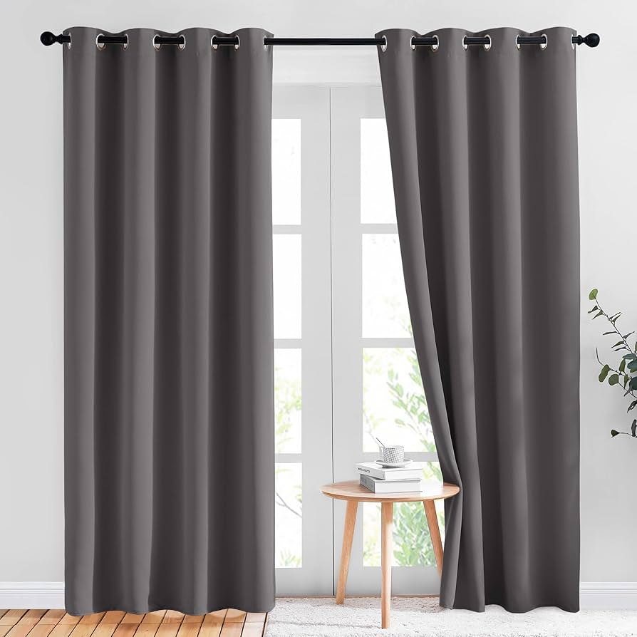 grey drapes for bedroom