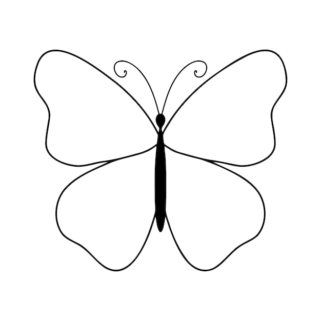 butterfly clipart black and white