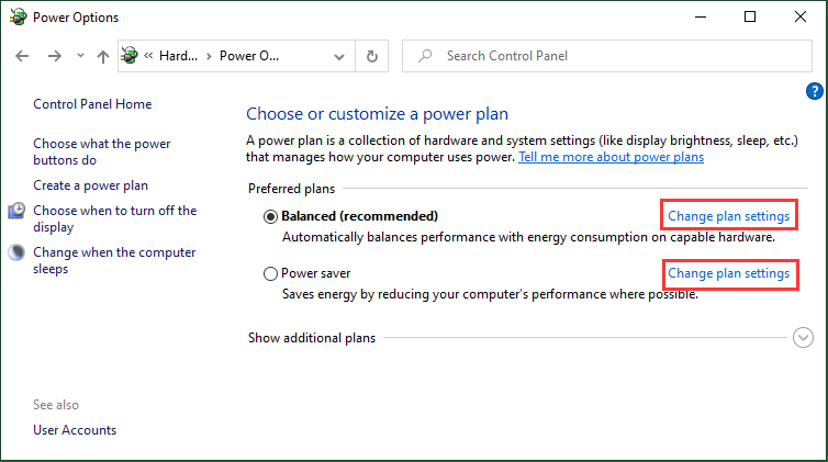 minimum processor state windows 10