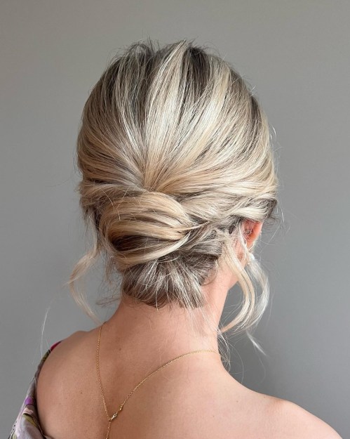 messy hair updo for short hair