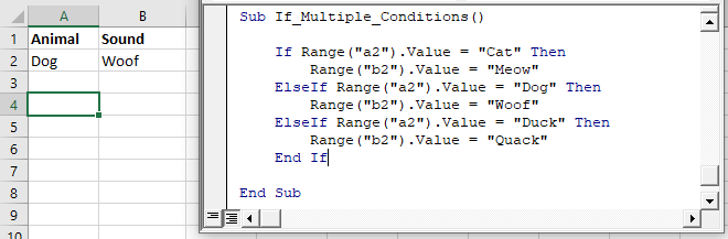 if then else in vba