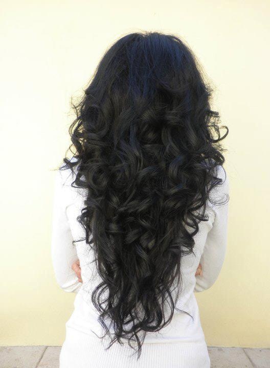 curly long hair with layers