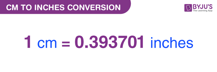 cm to inches conversion chart