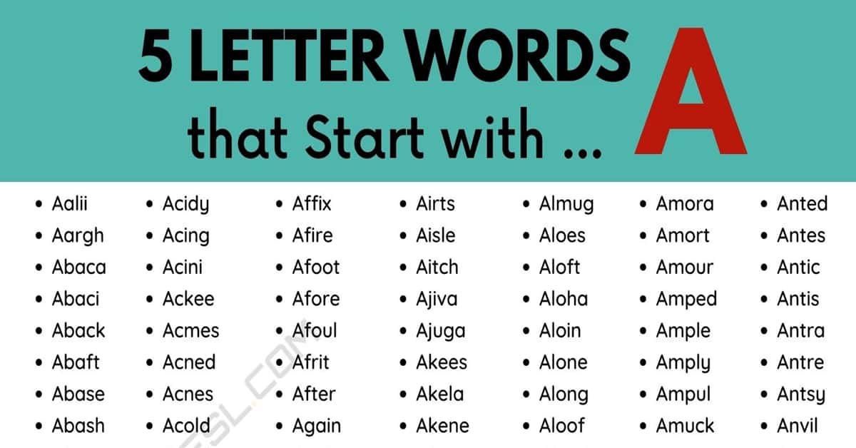 5 letter word starting with al