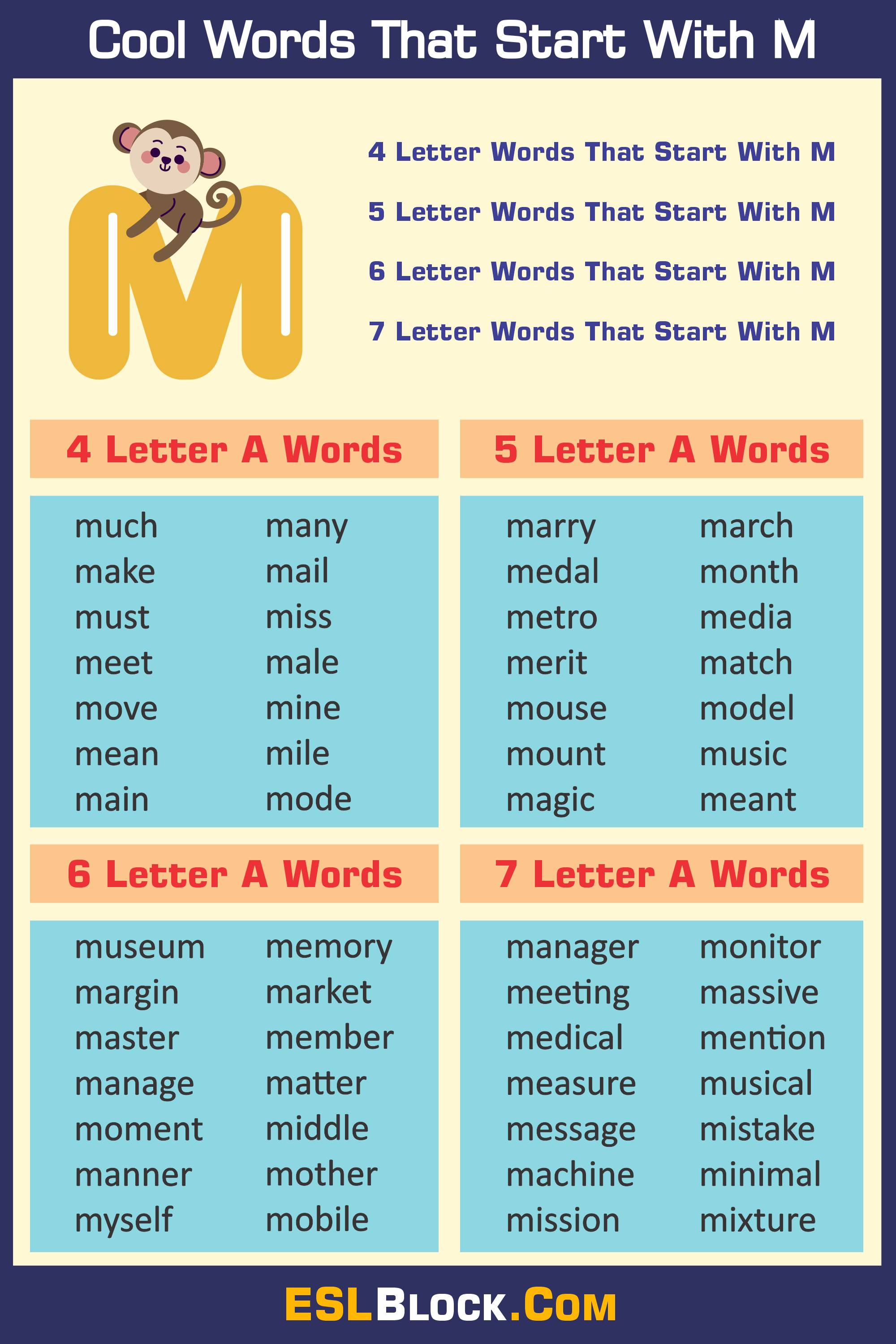 5 letter word starting with m