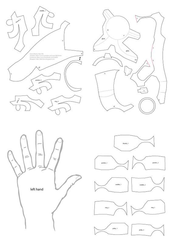 easy iron man hand template