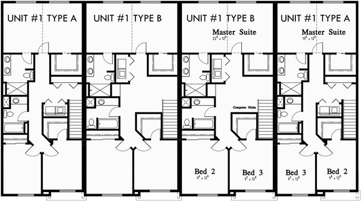 fourplex floor plans