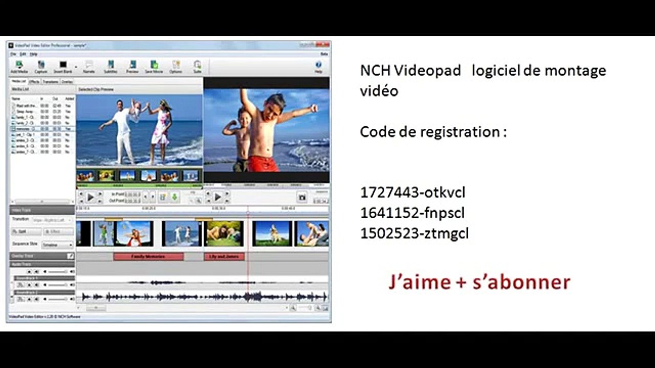 code for videopad