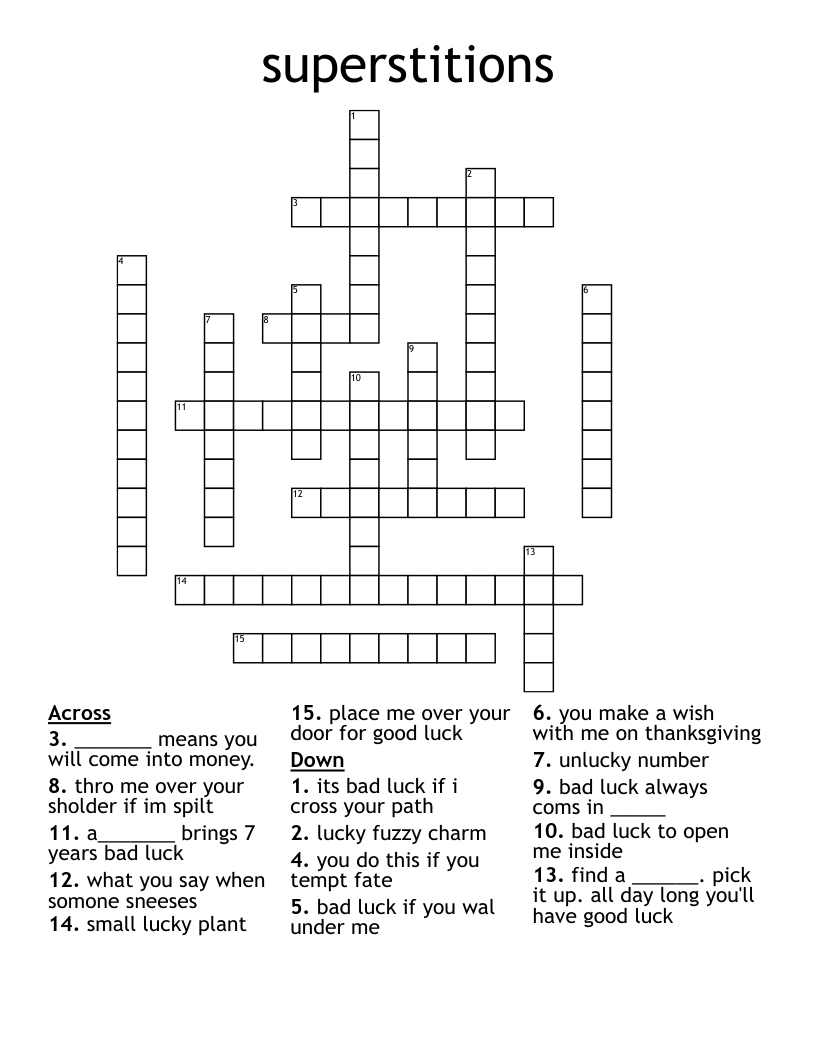 supposedly lucky object crossword clue