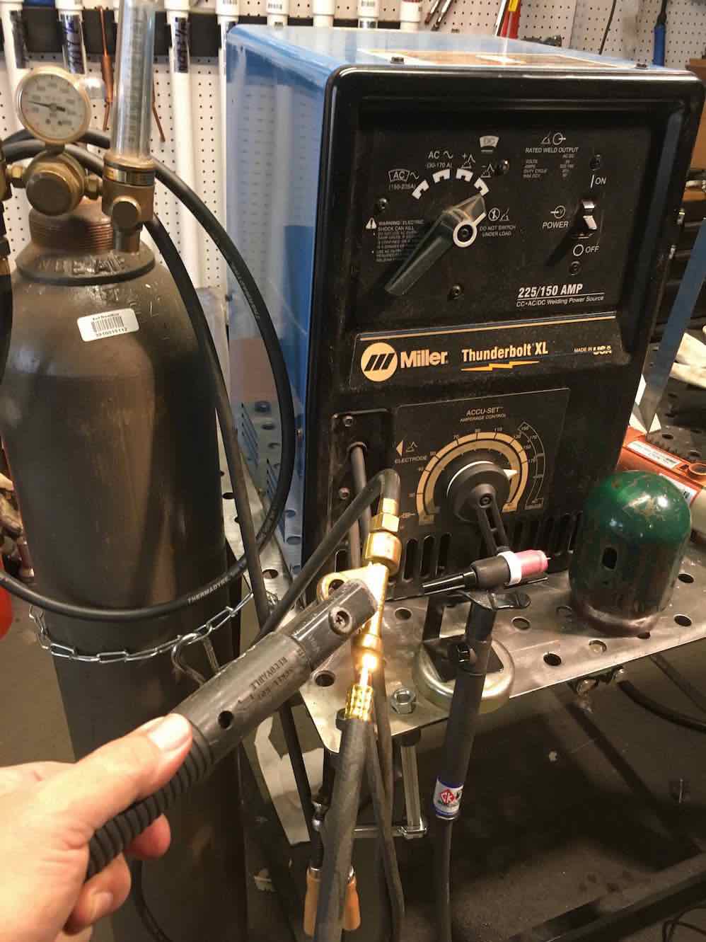 tig welder setup