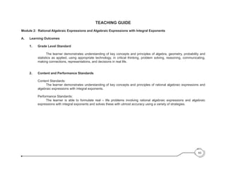 grade 8 math module teachers guide