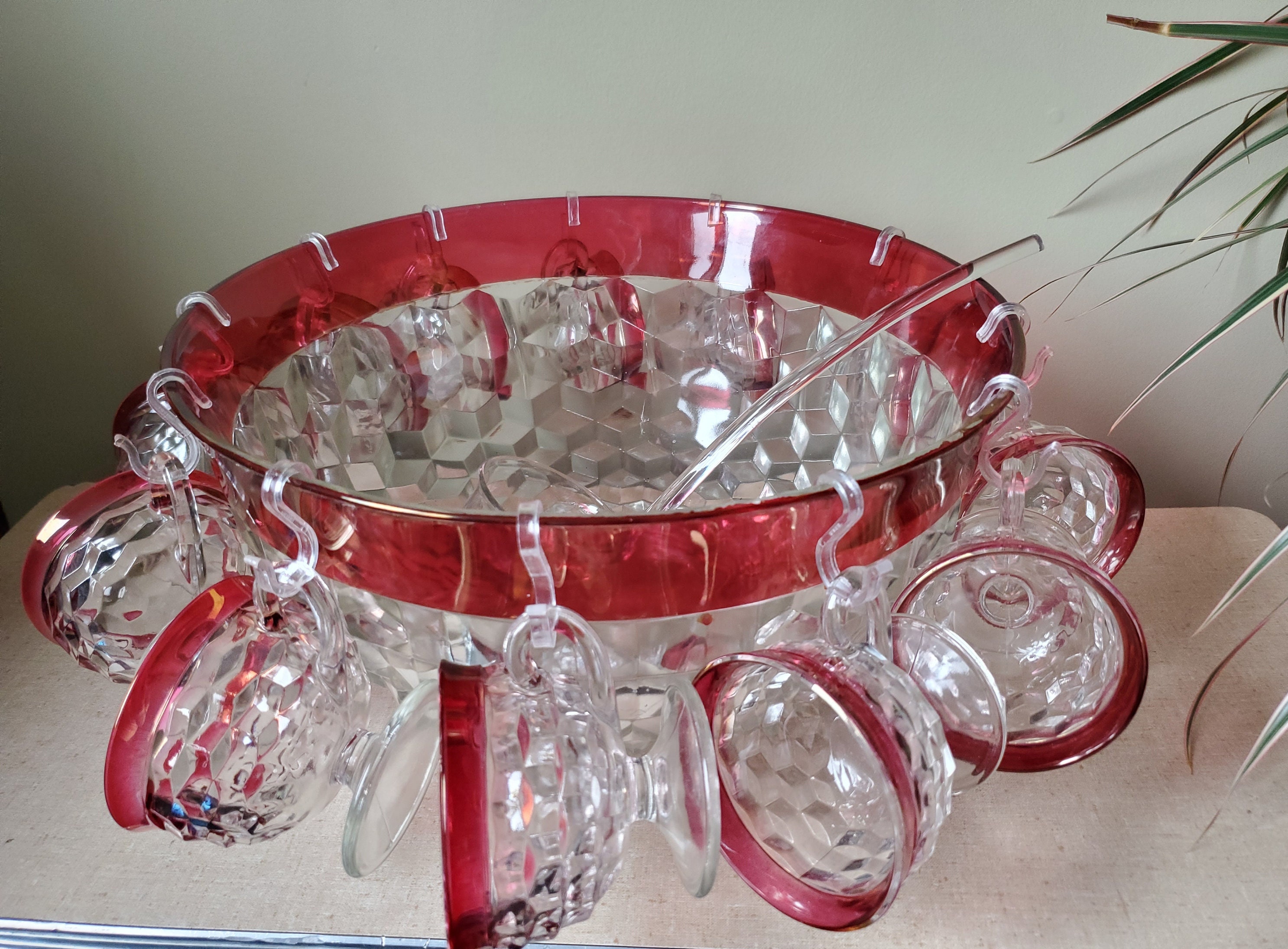 punch bowl set vintage