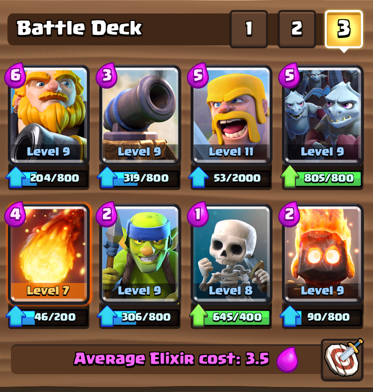 clash royale royal arena deck