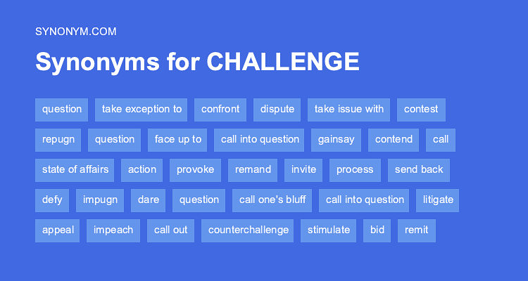 synonyms for the word challenge