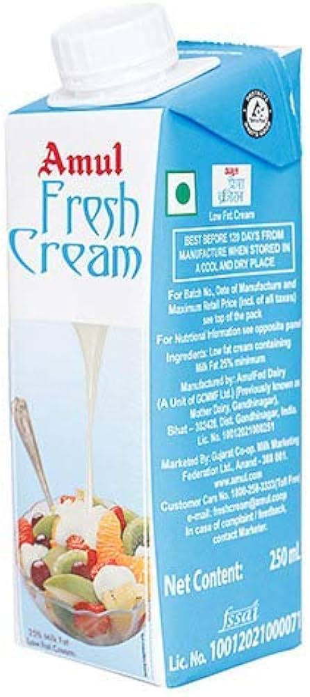 amul cream price 250ml