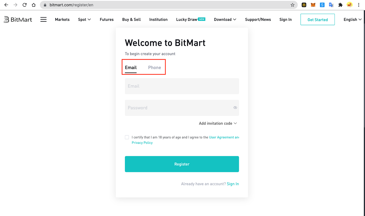 bitmart login