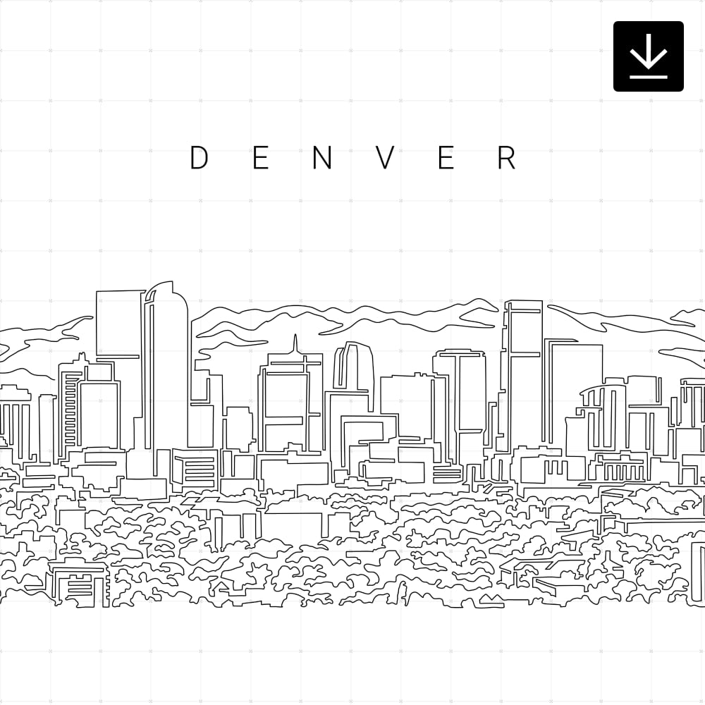 denver skyline drawing