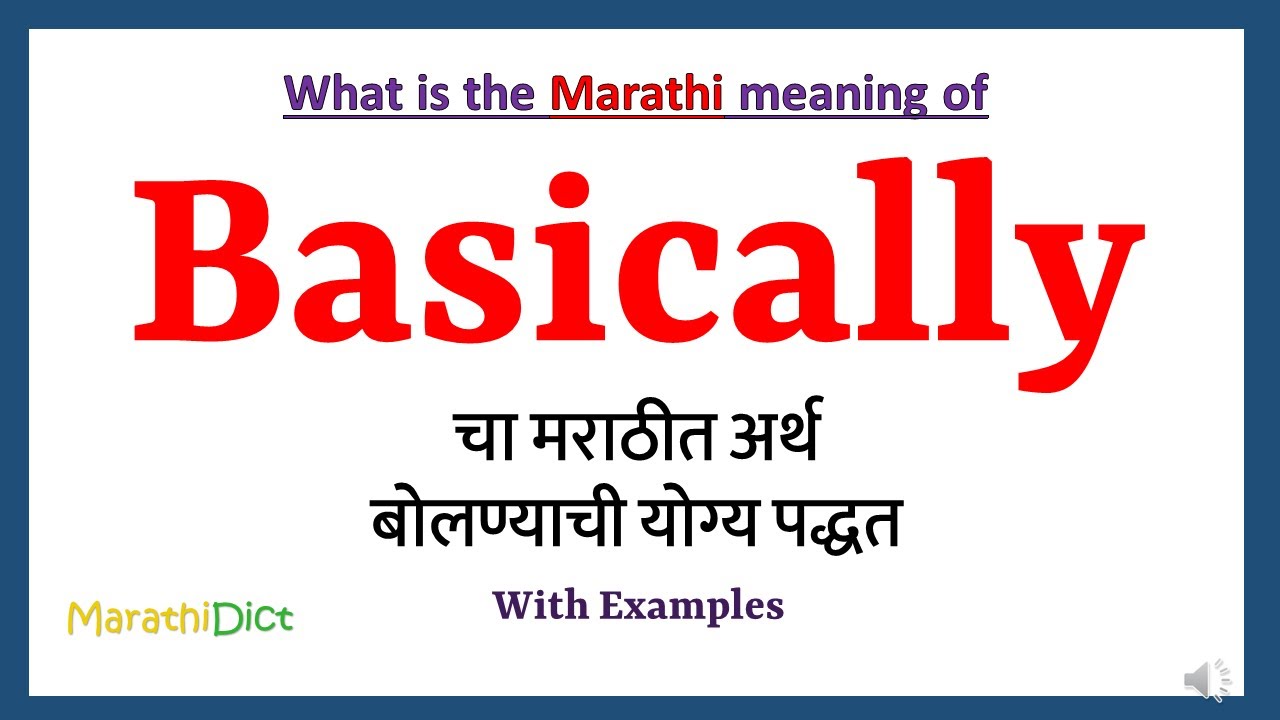 basically meaning in marathi