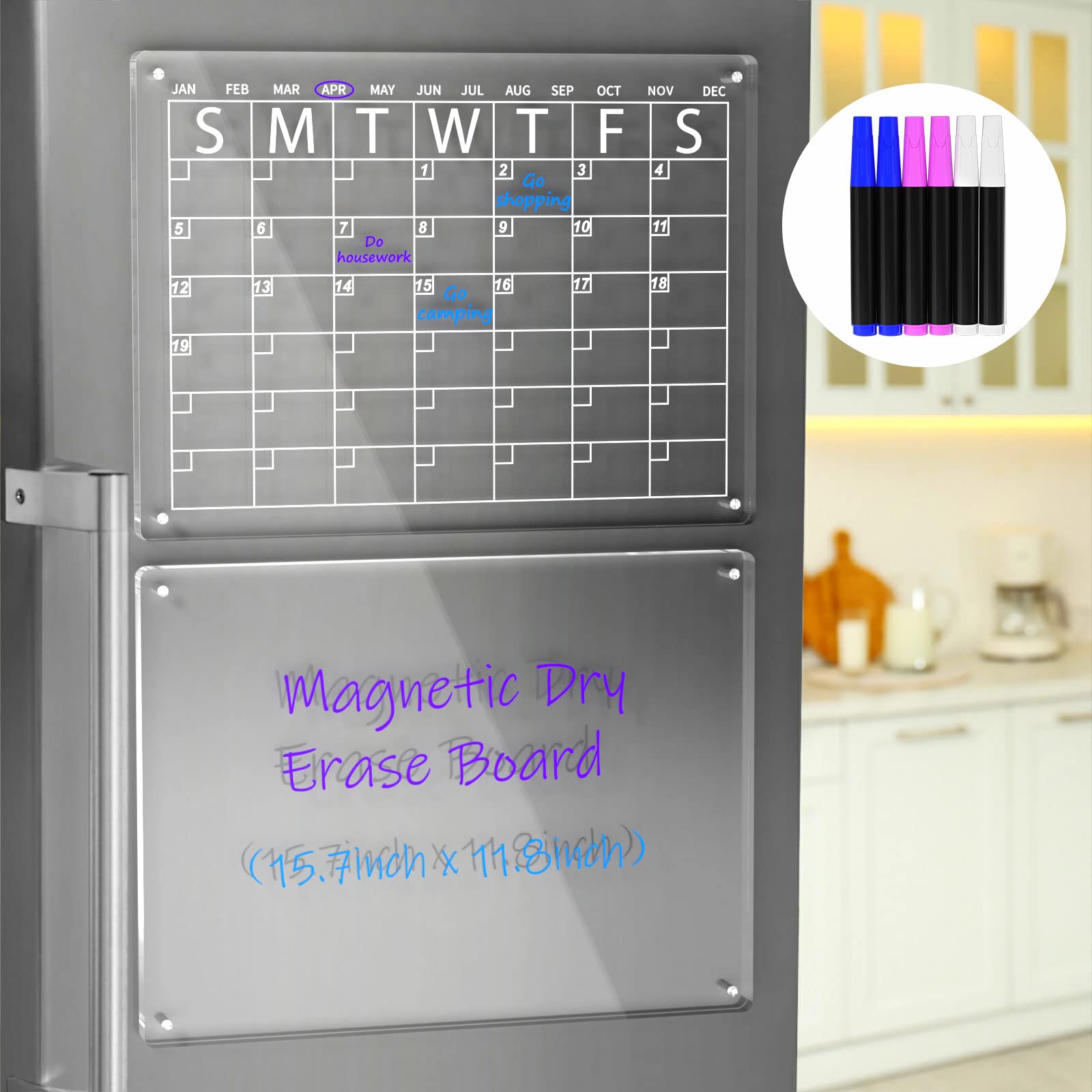 clear magnetic calendar