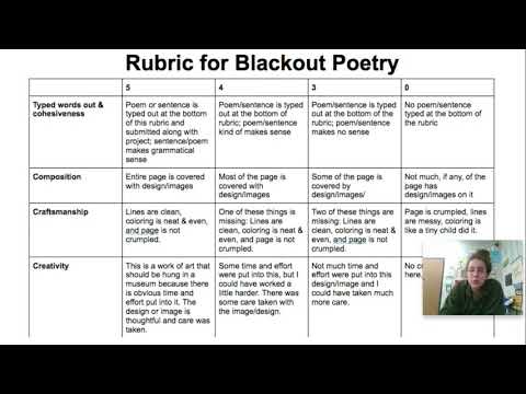 blackout poetry rubric