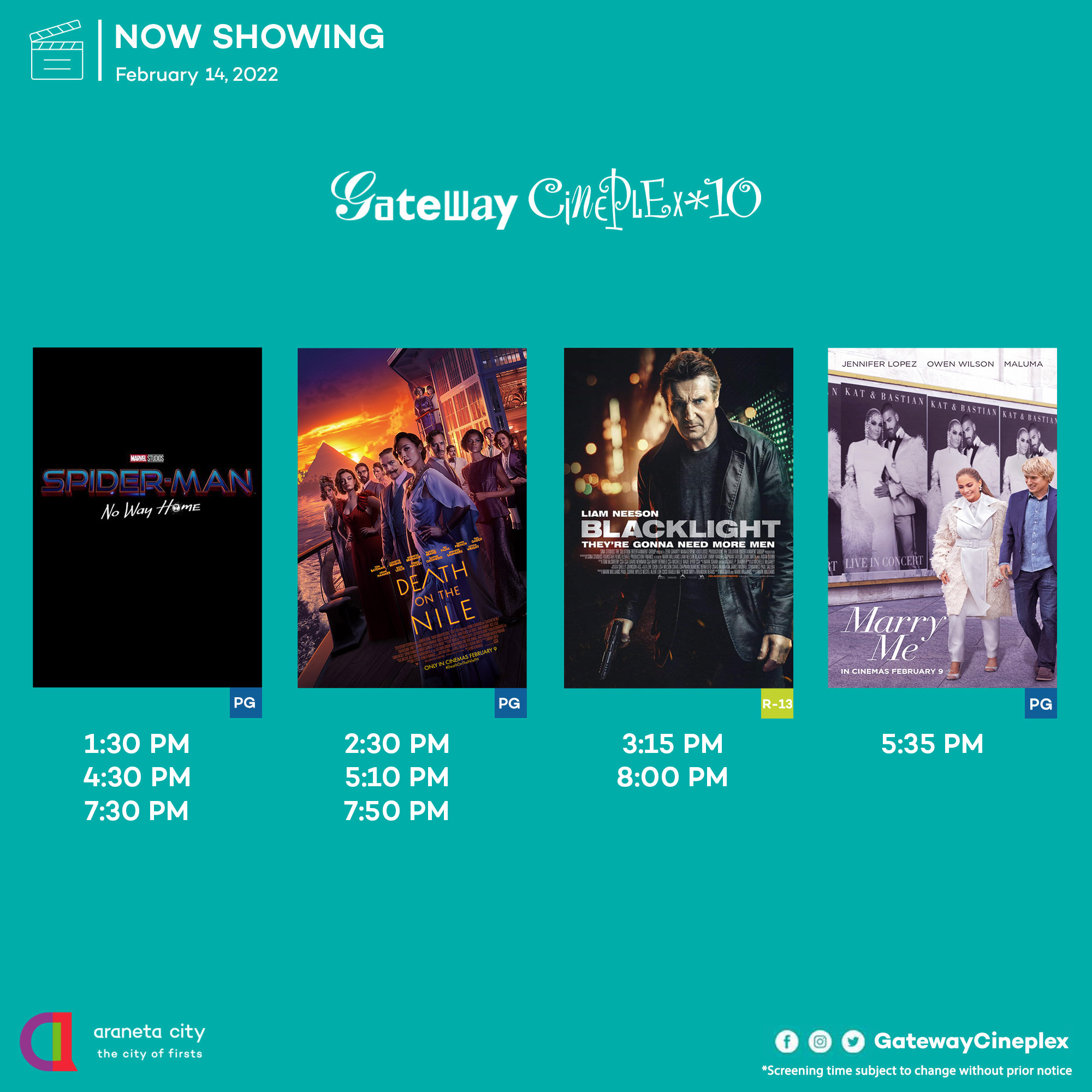 cinema schedule in gateway