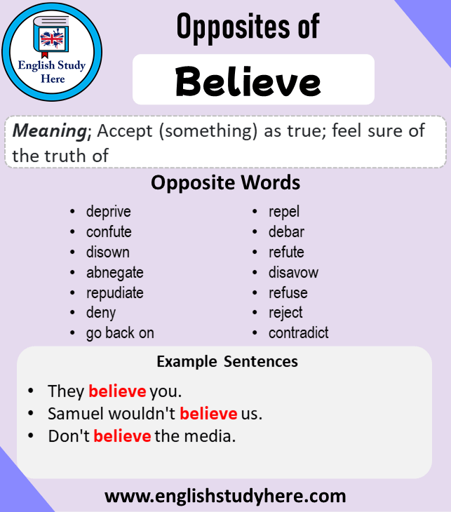 believe antonym