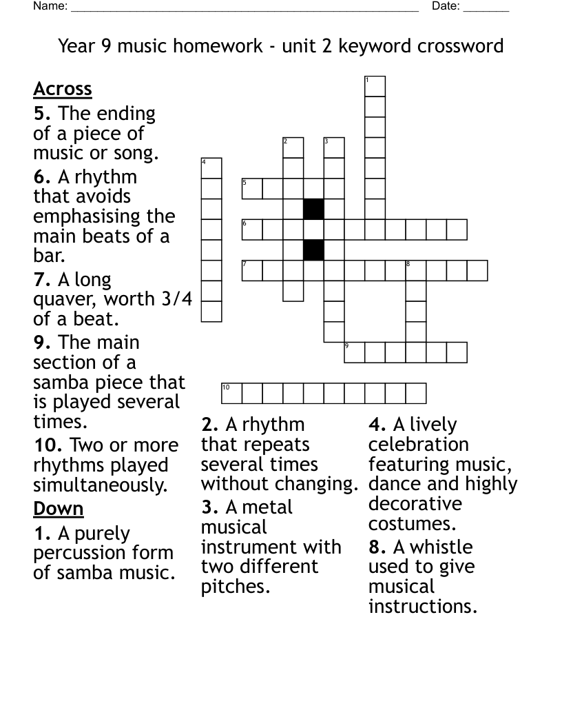 lively musical piece crossword