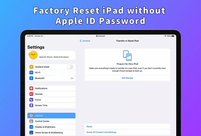 how to erase ipad without apple id