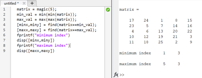 maximum function in matlab