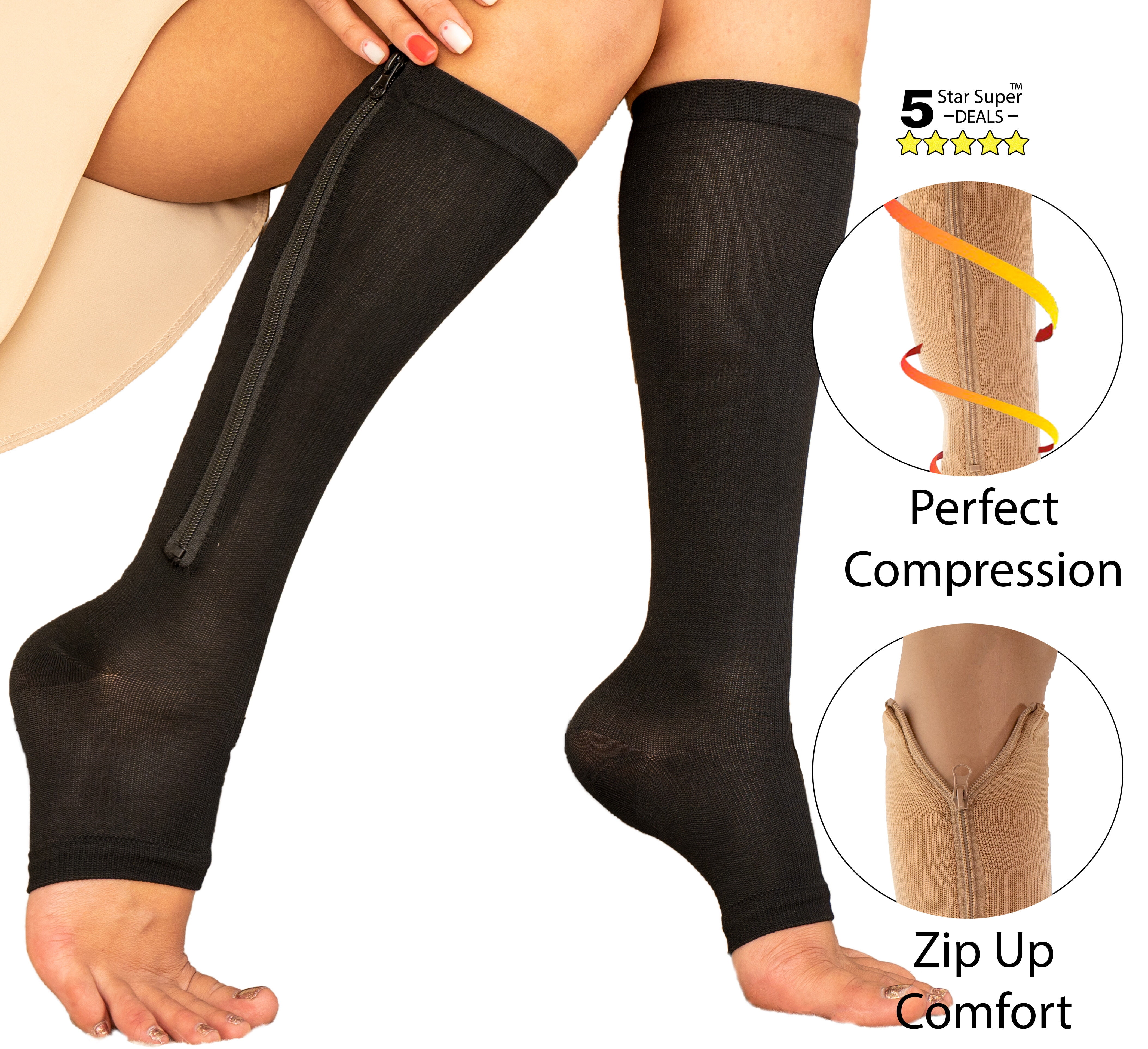 pressure socks with zipper