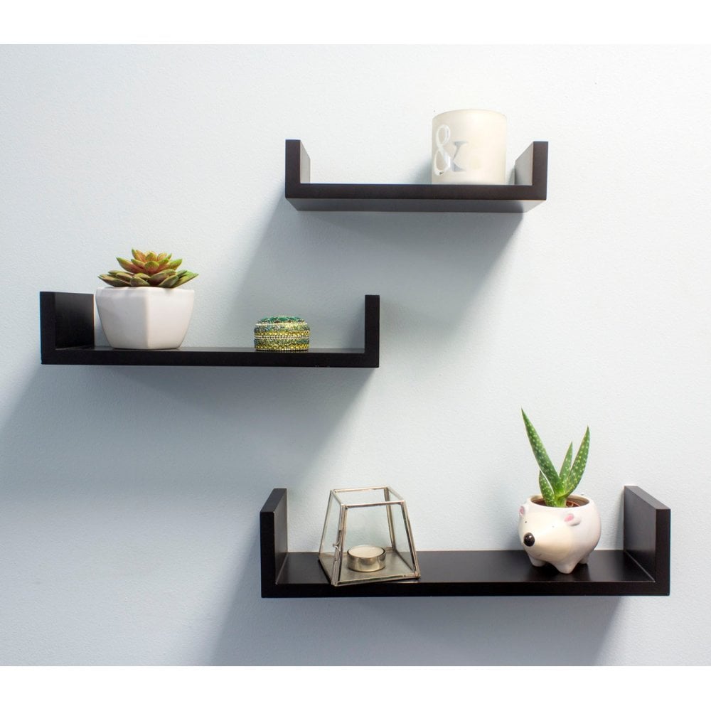 set of 3 floating shelves