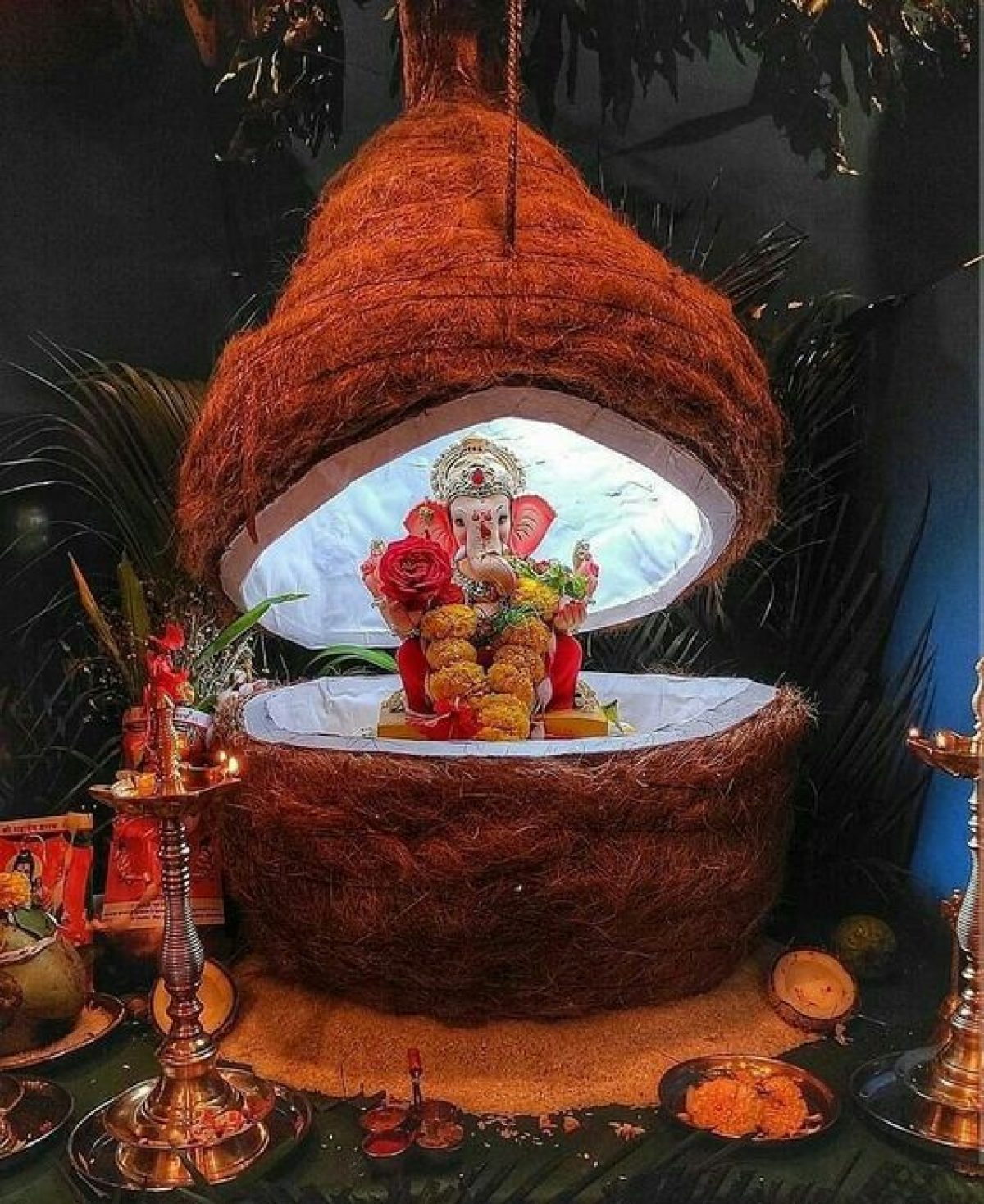 decoration of ganpati at home