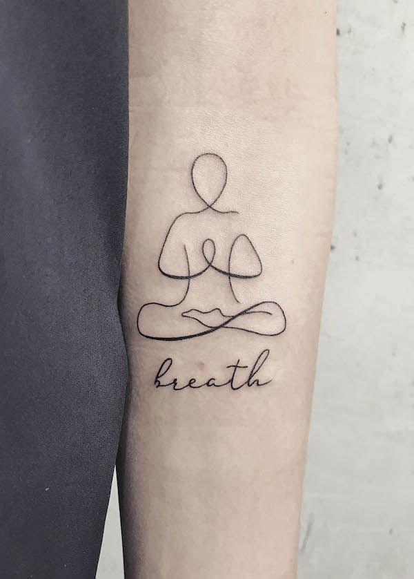 yoga tattoo minimalist