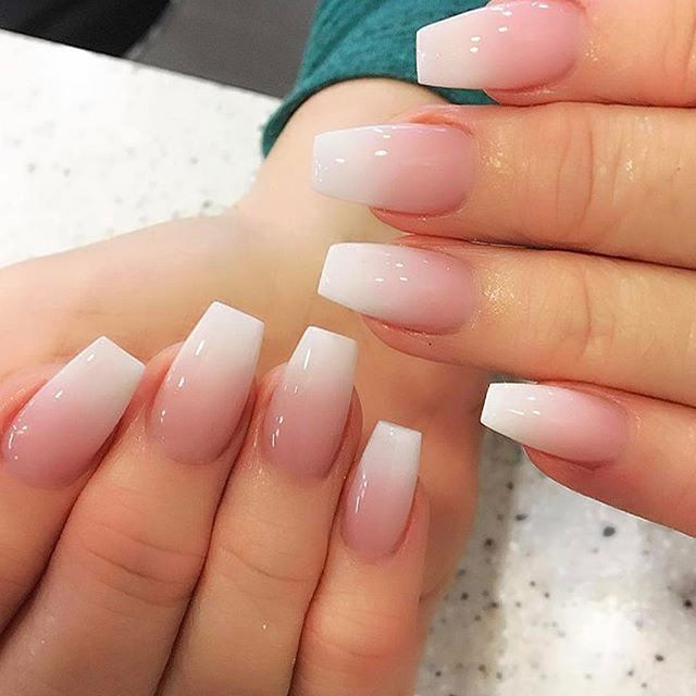 pink and white acrylic nails