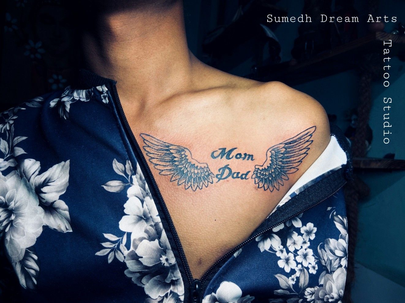 mom dad wings tattoo