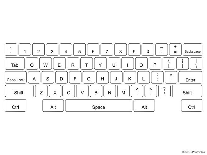 full size printable keyboard template