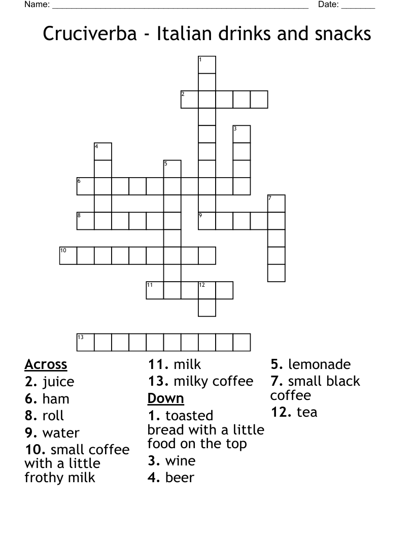 toasted snack crossword