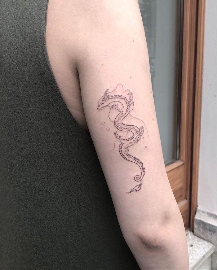 feminine simple dragon tattoo