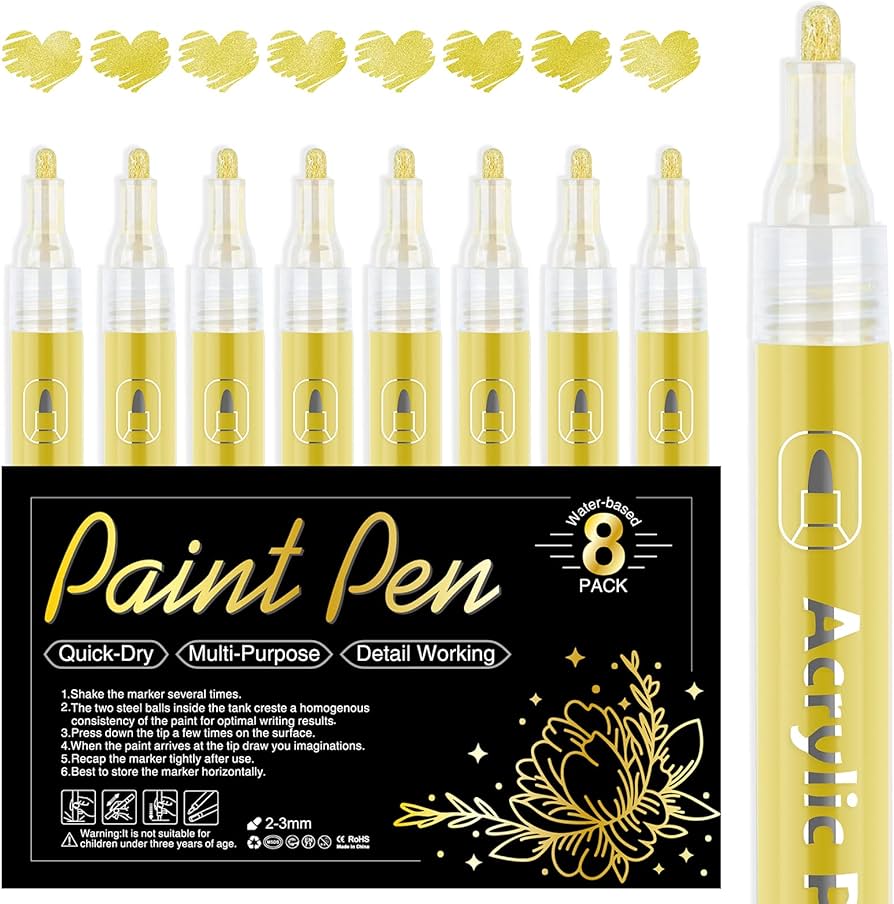 gold paint pen for metal