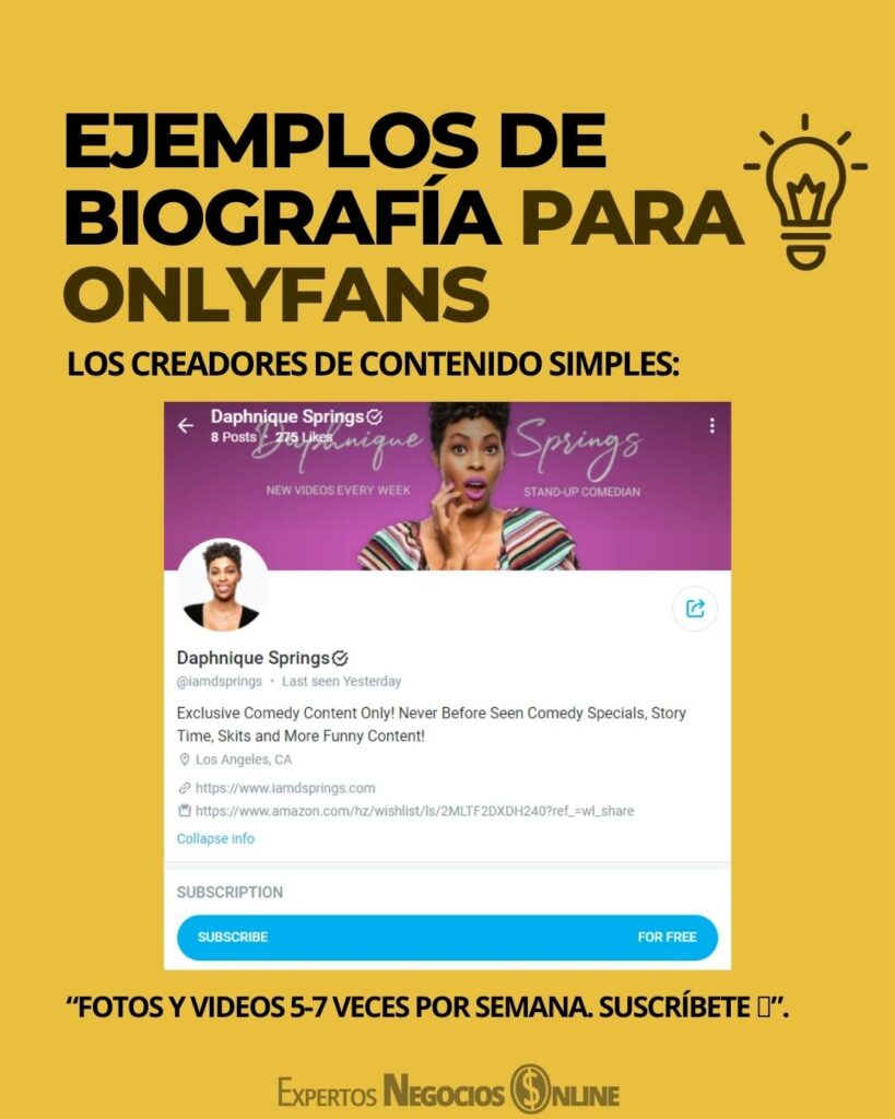 biografía para onlyfans ejemplos