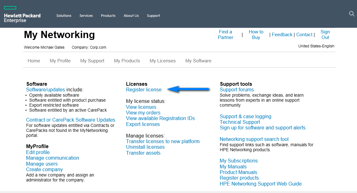 hpe license portal