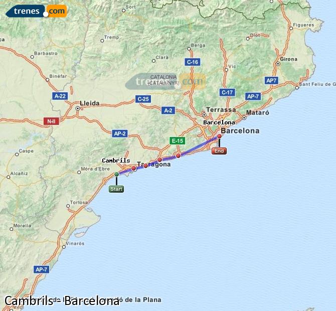 cambrils to barcelona train