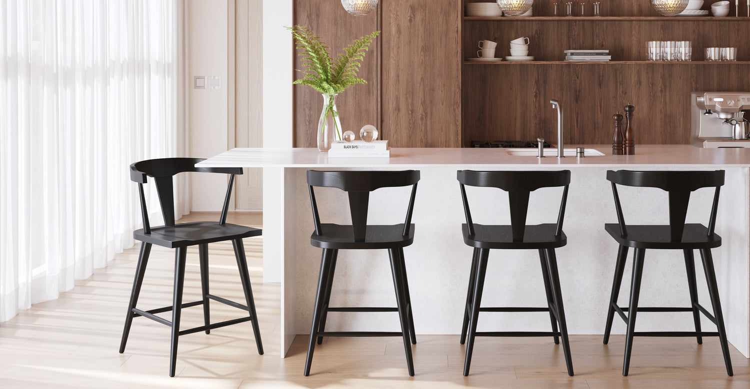 poly and bark counter stools