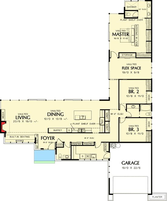 l shaped building plan