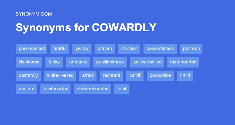 synonym for coward