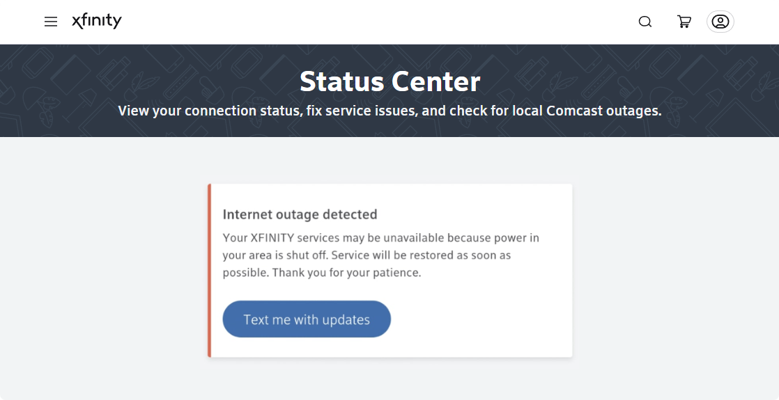 xfinity check for outage