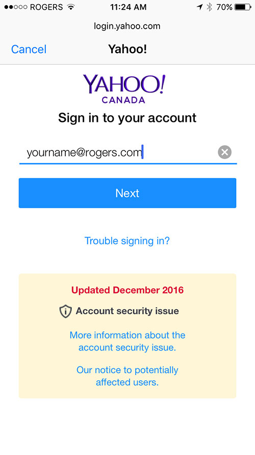 rogers yahoo sign in
